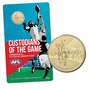 2015 $1 AFL Custodians of the Game M Counterstamp Coin in Card