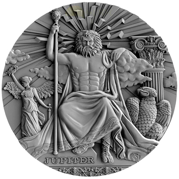 2016 Roman Gods 2oz Jupiter 2oz Silver Antiqued Coin