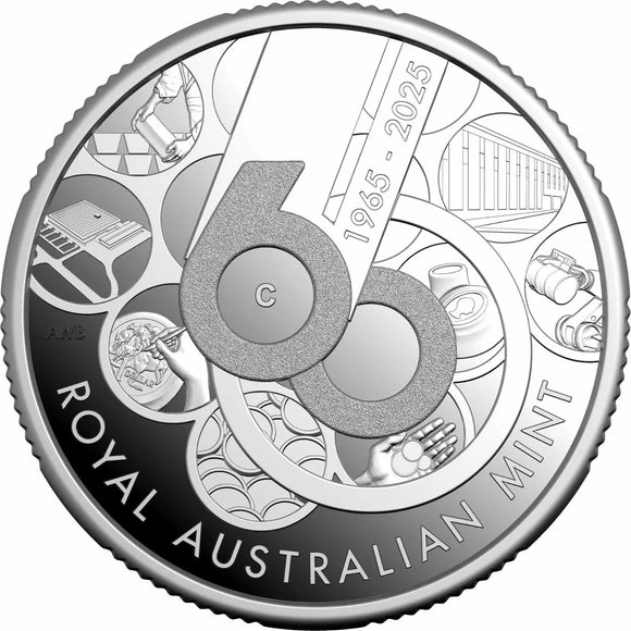 2025 $1 60th Anniversary of the Royal Australian Mint Silver Proof Coin
