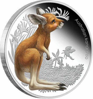 2011 Bush Babies Kangaroo 1/2oz Silver Coloured Proof 50c Coin