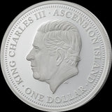 2026 $1 BULL AND BEAR Rhodimension 2 x 1oz Silver Coins Ascension Island