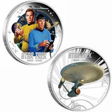Star Trek 2016 Kirk, Spock and Enterprise Transporter 2x 1oz Silver Proof Coin Set