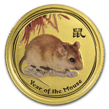 2008 1/10oz Coloured Gold Year of the Mouse Bullion Coin
