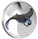 2012 50c Australian Sea Life II The Reef Manta Ray 1/2oz Silver Coloured Proof Coin