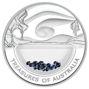 2007 $1 Treasures of Australia Sapphires 1oz Silver Proof Coin