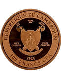 2026 WOLF LEAD Wildlife Values 100 Francs Cameroon 5oz Copper Coin