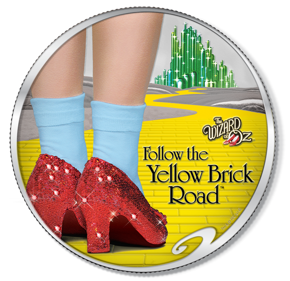 2017 The Wizard of Oz Ruby Slippers 1oz Silver Coin with 13 Genuine Swarovski Crystals