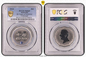 2024 50th Anniversary NAIDOC 50c Coloured Coin MS69