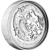 2012 Lunar Year of the Dragon 1oz Silver High Relief Proof Coin