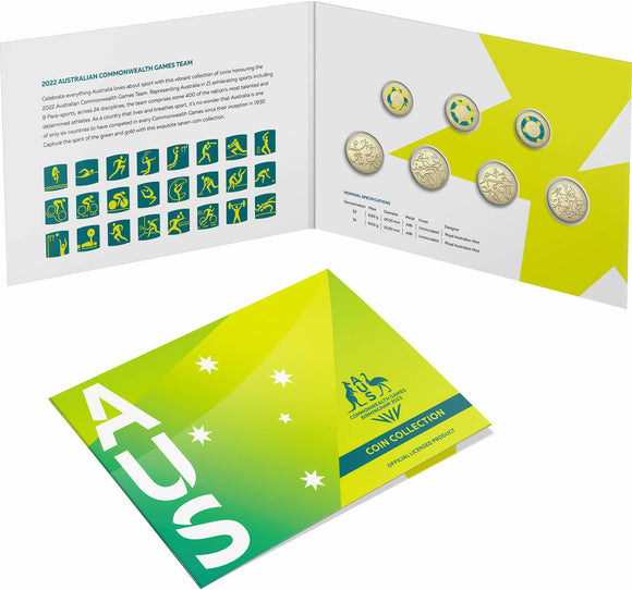 2022 Australian Commonwealth Games - 7 Coin $2 and $1 Set in Folder