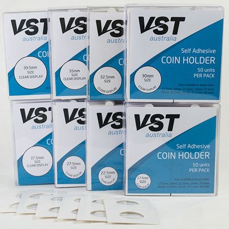20mm 2x2 Self Adhesive Coin Holder (Pack of 50) - Sixpences and 1 Cent Size