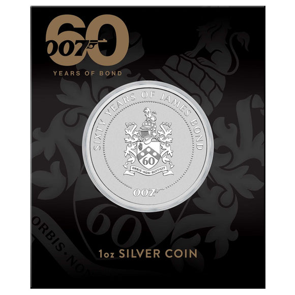 2022 60 Years of Bond - Family Crest 1oz Silver Coin in Card