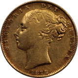 1872/1 Melbourne Mint Overdate Sovereign gVF