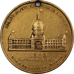 1880 Foundation Stone Melbourne International Exhibition Gold Medal aEF