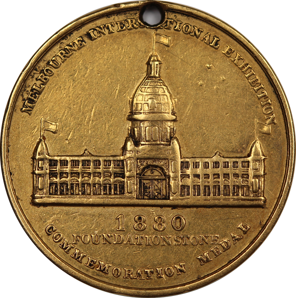 1880 Foundation Stone Melbourne International Exhibition Gold Medal aEF