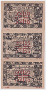 1921 Austria 10, 25 and 60 Heller Set UNC