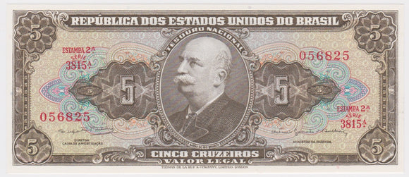 1962-1964 (No date) Brazil 5 Cruzeiros UNC