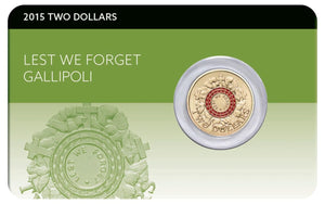 2015 $2 Lest We Forget Gallipoli Carded