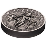 2017 Gladiators Secutor 2oz Antiqued Silver Coin