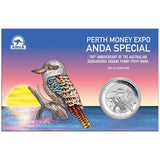 2019 Perth ANDA 100th Anniversary of the Square Kookaburra Penny Privy Mark 1oz Silver Coin