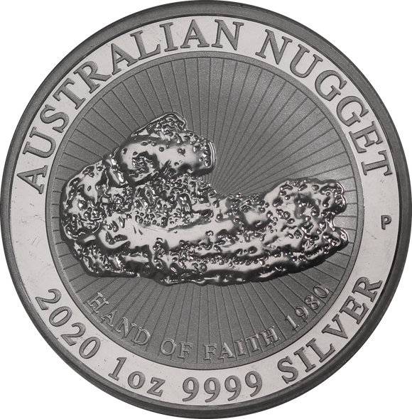 2020 Australian Hand of Faith Nugget 1oz Silver