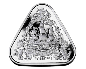 2020 Vergulde Draeck Shipwreck (Gilt Dragon) Triangular 1oz Silver
