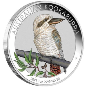 2021 1oz Silver Coloured Kookaburra World Money Fair Coin