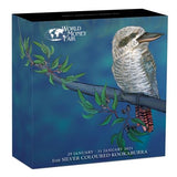 2021 1oz Silver Coloured Kookaburra World Money Fair Coin