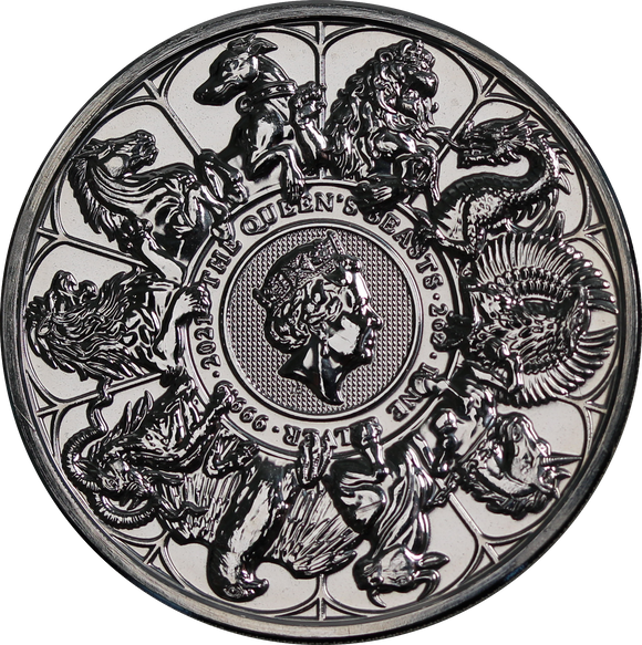 2021 2oz Silver Queens Beasts Completer Coin