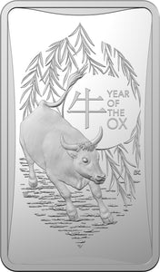 2021 Lunar Year of the Ox 1/2oz Silver Rectangular Coin