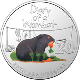 2022 20th Anniversary of Diary of a Wombat 20c Coin