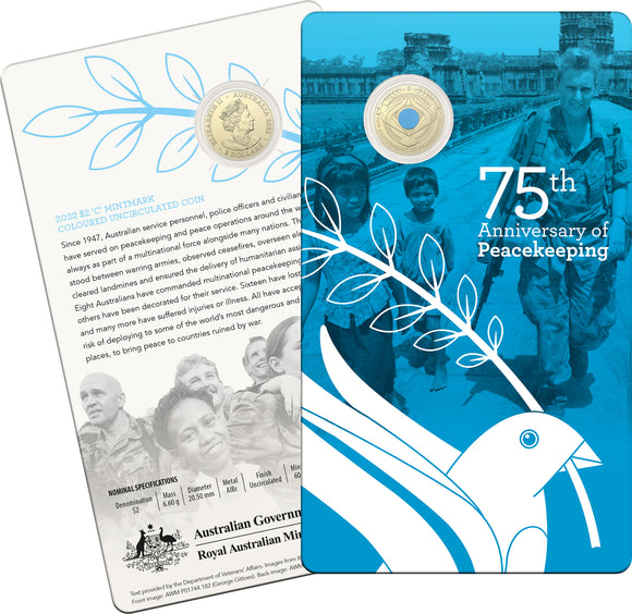 2022 75th Anniversary of Peacekeeping C Mintmark $2 Coin