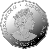 2022 50c Fine Silver Coloured Christmas Proof Coin