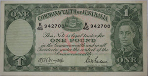 One Pound 1942 Armitage/McFarlane gVF