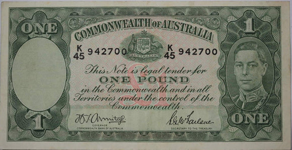 One Pound 1942 Armitage/McFarlane gVF