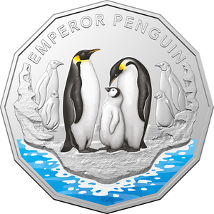 2023 50c Emperor Penguin Coloured Coin in Card