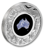 2022 Great Southern Land 1oz Silver Proof Blue Lepidolite Coin