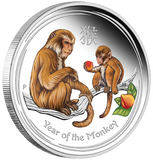 2016 1/2oz Silver Year of the Monkey Coloured Proof Coin