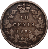 Canada 1892/1 Overdate 10 Cents VG