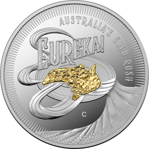 2020 $1 C Mint Mark Gold Plated Silver Proof Eureka Gold Rush