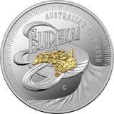 2020 $1 C Mint Mark Gold Plated Silver Proof Eureka Gold Rush