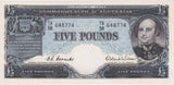 Five Pounds 1954 Coombs/Wilson aUNC (small tear)