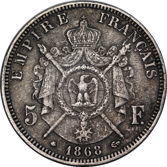 France 1868 5 Francs VF