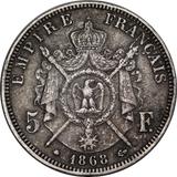 France 1868 5 Francs VF