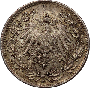 Germany 1916D Half Mark aVF