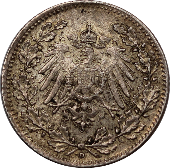 Germany 1916D Half Mark aVF