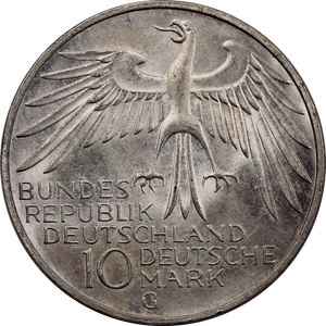 Germany 1972G (Karlsruhe Mint) 10 Mark Munich Olympics aUNC