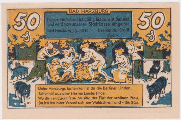 1922 Germany City of Bad Harzburg 50 Pfennig UNC
