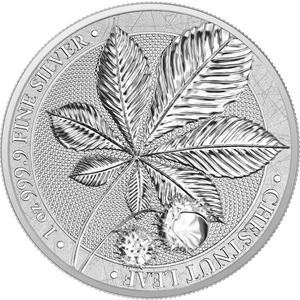 2021 Germania Mint Chestnut Leaf 1oz Silver Coin