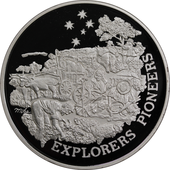 1988 Bicentennial Explorers Pioneers Silver Medallion